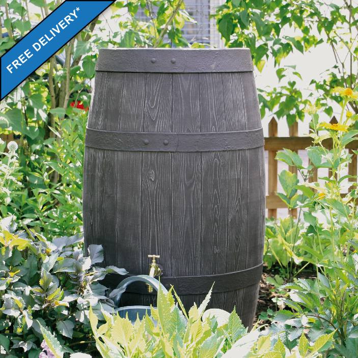 Barrique Wood Effect Rain Barrel Water Butt, 250L