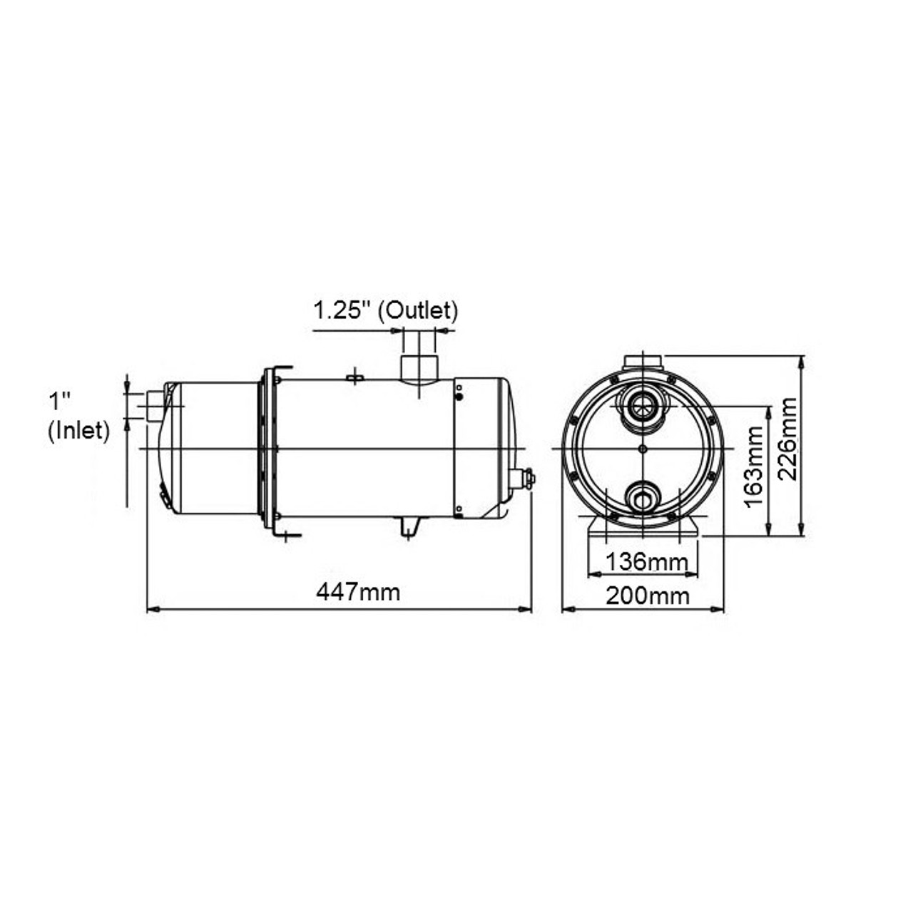 X-AJE80 and X-JE80 SteelPumps Water Pump Range Dimensions