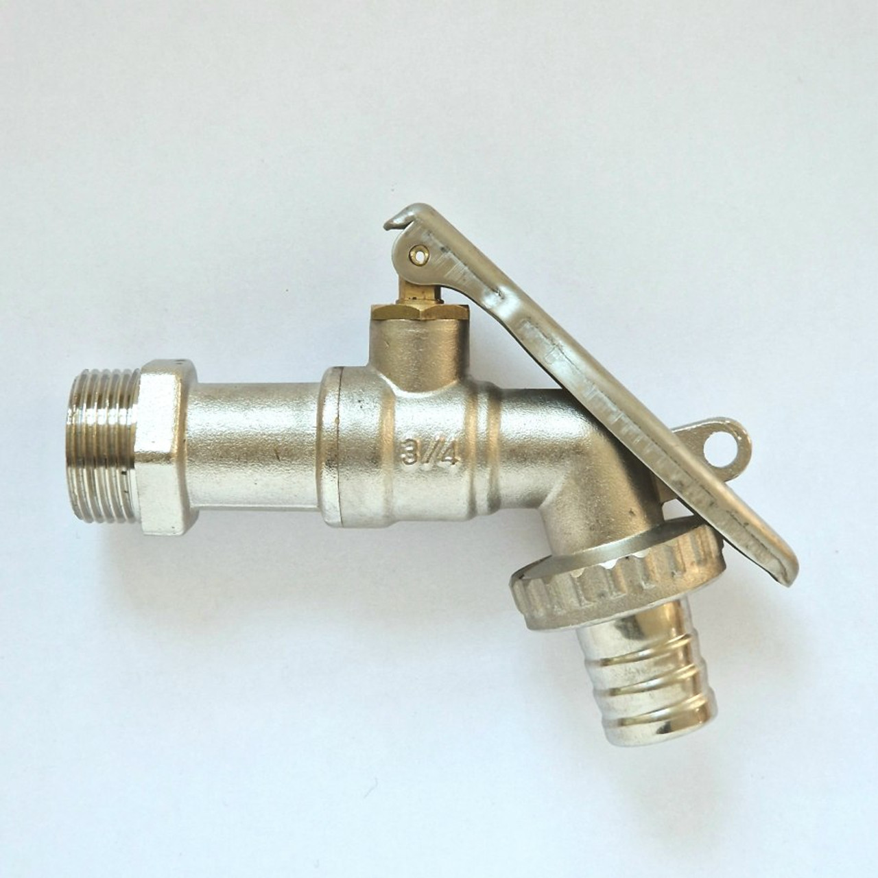 Lockable bib tap 3/4" Metal - Side View - Closed