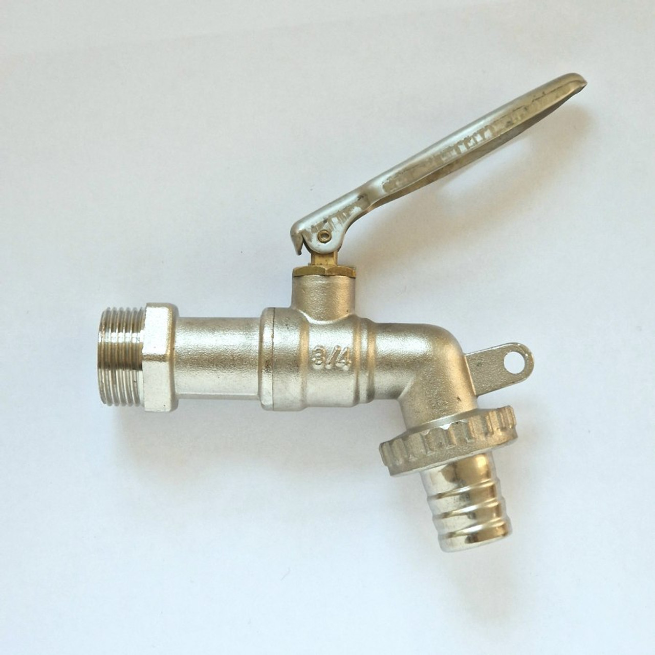Lockable bib tap 3/4" Metal - Side View - Open