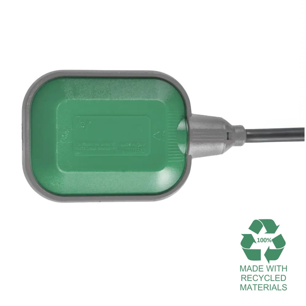 Key Float Switch Green. The float body is made with 100% recycled plastic.