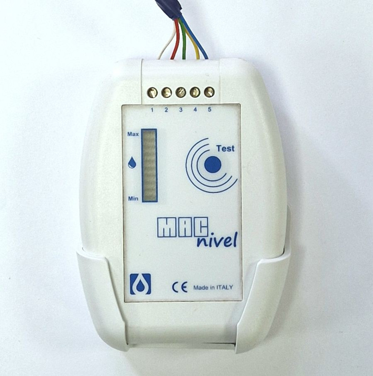 The MacNivel comes with a cradle to easily mount the tank level monitor on a wall.