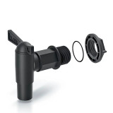 3/4" water butt tap - high flow - black plastic
