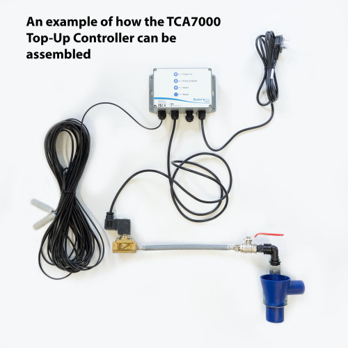 Components of the Mains Water Top-Up Controller Set in typical installation.
