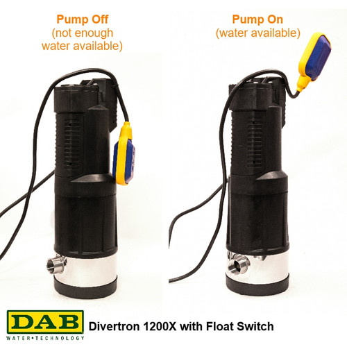 DAB Divertron 1200x with Float Switch - how it works.