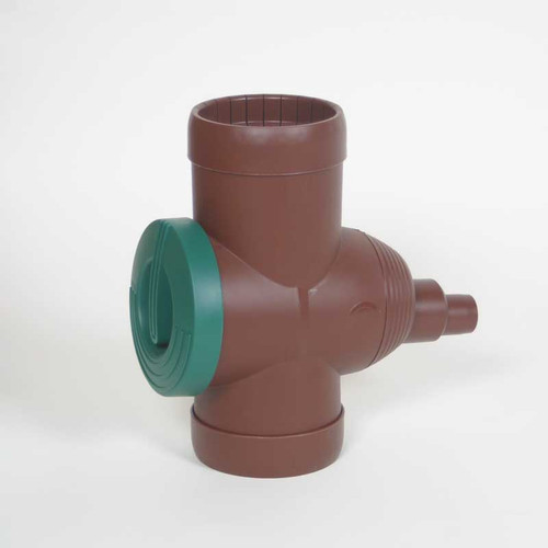 Brown Rain Water Diverter with built in Filter, Switch and Overflow.