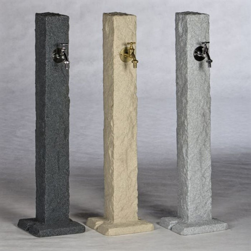 The Free Standing Garden Tap in natural stone effect available in three colour choices, Dark Granite, Sandstone and Light Granite.