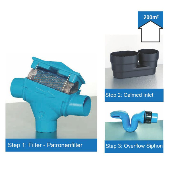 Rainwater Harvesting Filter Kit for roof areas up to 200m2. Rainwater Harvesting Filter Kit for roof areas up to 200m2.