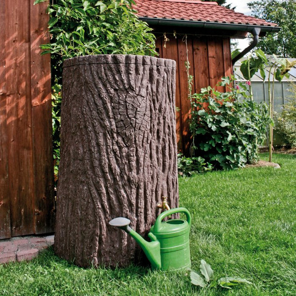 475L Water butt in the style of a Tree Trunk.