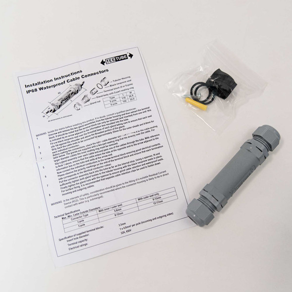 Waterproof Cable Joiner - Inline (2 cables). Grey Waterproof Cable Joiner - Inline (2 cables). Grey