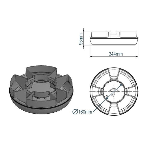 Dimensions of the 3P Calmed Inlet for 6" pipes.