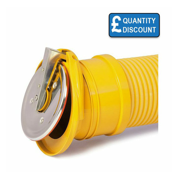 Flap Valve for Land Drains and other unperforated corrugated pipes. Flap Valve for Land Drains and other unperforated corrugated pipes.
