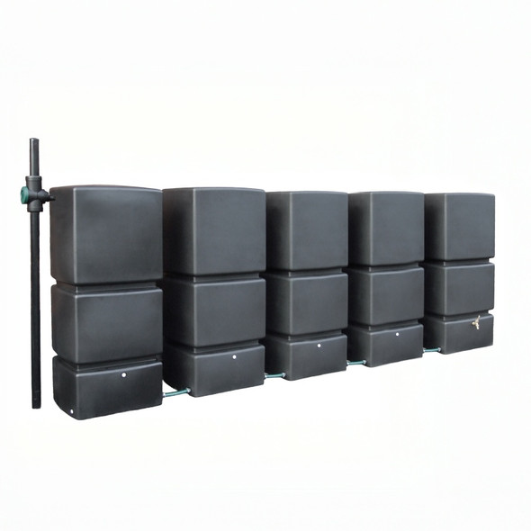 4000L Modular Rainwater Storage Tank System with Pump - Colour Black