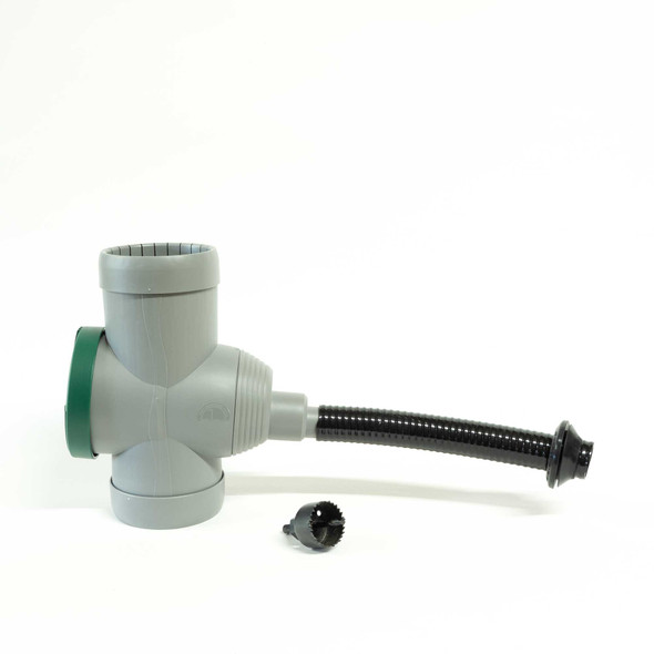 Rainwater diverter for push-fit downpipe connection to sealed water butts (Built)