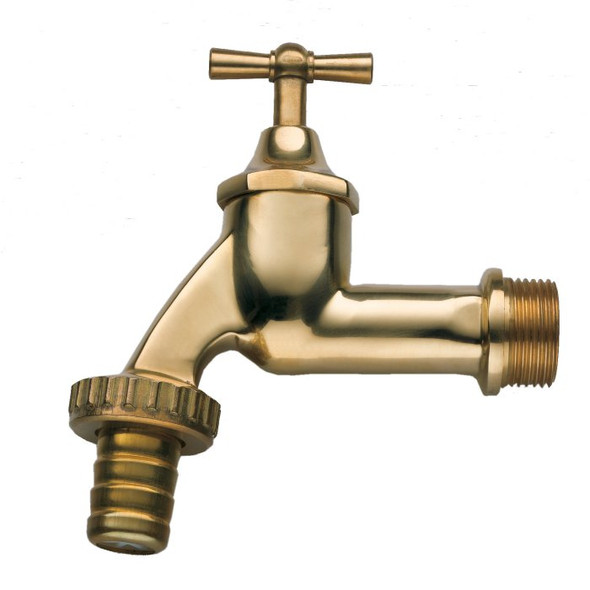 3/4" Metal Garden Bib Tap in polished brass finish.