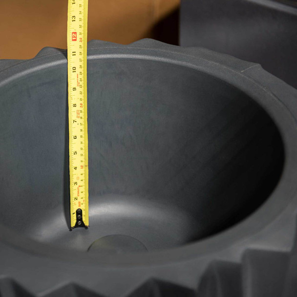 Alana Water Butt Planter showing planting depth. Alana Water Butt Planter showing planting depth.