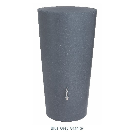 210L Rainbowl Vase Water Butt. Colour: Blue Grey Granite