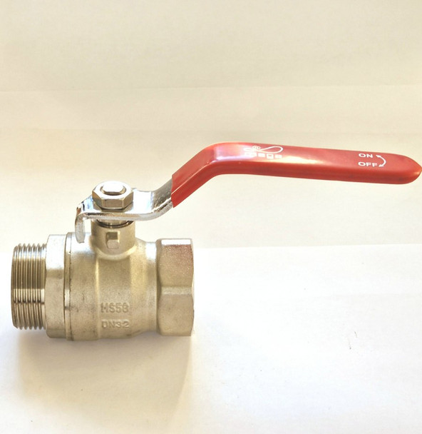 Mega Ball Valve 1.25" - Lever Handle - Side View Mega Ball Valve 1.25" - Lever Handle - Side View