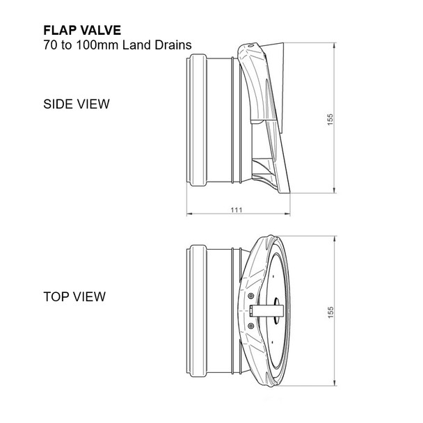 Land Drain Outfall Valve Dimensions.