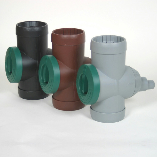 Rainwater Diverter is available in three colours: Black, Brown and Grey. Rainwater Diverter is available in three colours: Black, Brown and Grey.