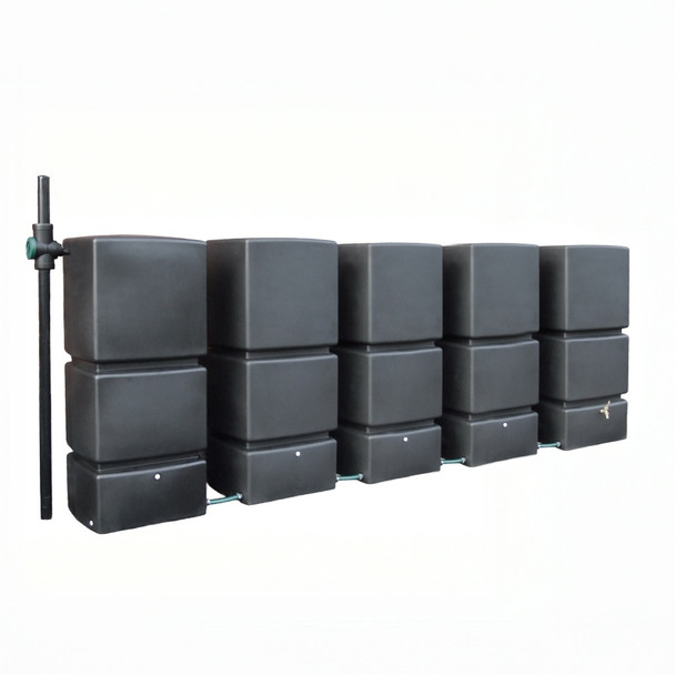 4000L Modular Rainwater Storage Tank System with Pump - Colour Black