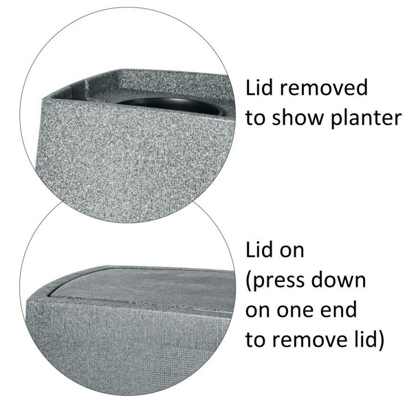 Showing the plant pots under the lid.
