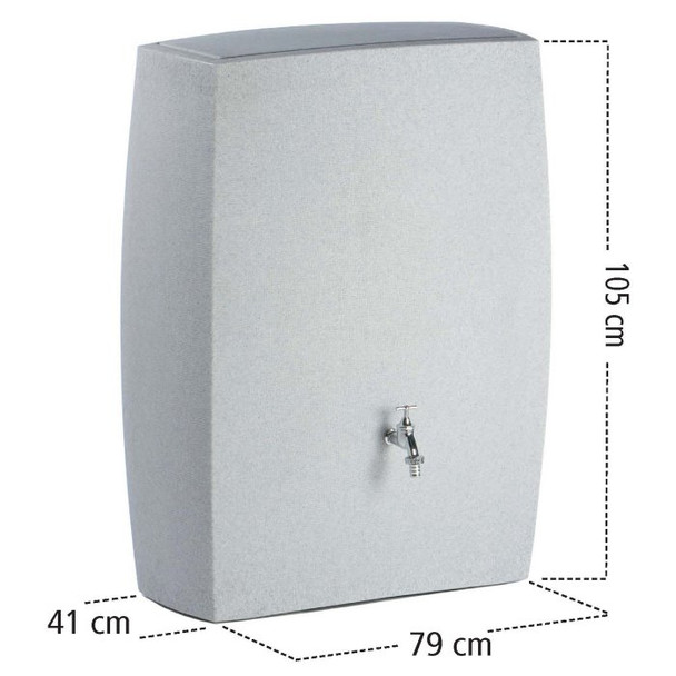 Dimensions of the Slimline Noblesse Waterbutt.