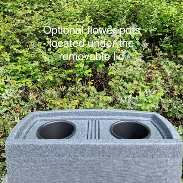 Optional flower pots for planting.