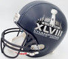 Russell Wilson Autographed Seattle Seahawks Super Bowl Full Size Replica Helmet "SB XLVIII Champs" In Silver RW Holo Stock #72351