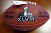 Russell Wilson Autographed Super Bowl Leather Football Seattle Seahawks "SB XLVIII Champs" RW Holo Stock #72353