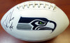 Thomas Rawls Autographed White Logo Football Seattle Seahawks MCS Holo Stock #105065