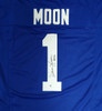 Seattle Seahawks Warren Moon Autographed Blue Jersey "HOF 06" MCS Holo Stock #112487