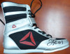 Floyd Mayweather Jr. Autographed Reebok Silver Boxing Shoes Beckett BAS Stock #121801