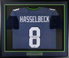 Seattle Seahawks Matt Hasselbeck Autographed Framed Blue Jersey MCS Holo Stock #123639