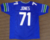 Seattle Seahawks Walter Jones Autographed Blue Jersey MCS Holo Stock #124675