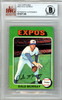 Dale Murray Autographed 1975 Topps Mini Card #568 Montreal Expos Beckett BAS #10211289