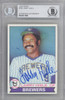 Larry Hisle Autographed 1979 Topps Card #180 Milwaukee Brewers Beckett BAS #10211565