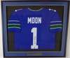 Seattle Seahawks Warren Moon Autographed Framed Blue Jersey "HOF 06" MCS Holo Stock #131916