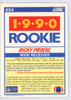 Ricky Proehl Autographed 1990 Score Card #654 Phoenix Cardinals SKU #134720