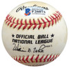 Rex Barney Autographed Official NL Baseball Brooklyn Dodgers Beckett BAS #F26073
