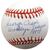 George Cisar Autographed Official NL Baseball Brooklyn Dodgers "Brooklyn Dodgers 1937" Beckett BAS #F26415