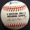 Ed Miksis Autographed Official NL Baseball Brooklyn Dodgers Beckett BAS #F27062