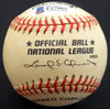 Ed Miksis Autographed Official NL Baseball Brooklyn Dodgers Beckett BAS #F27065