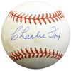 Charlie Fox Autographed Official NL Baseball New York Giants, Chicago Cubs Beckett BAS #E48157