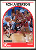 Ron Anderson Autographed 1989-90 Hoops Card #32 Philadelphia 76ers SKU #149779