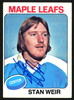 Stan Weir Autographed 1975-76 Topps Card #132 Toronto Maple Leafs SKU #150205