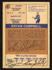 Bryan Campbell Autographed 1974-75 WHA O-Pee-Chee Card #6 Vancouver Blazers "To John" Signed Twice SKU #151899