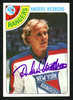 Anders Hedberg Autographed 1978-79 Topps Card #25 New York Rangers SKU #153514