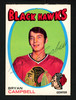 Bryan Campbell Autographed 1971-72 O-Pee-Chee Card #214 Chicago Blackhawks "To John" Signed Twice SKU #154226