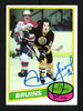 Al Secord Autographed 1980-81 Topps Rookie Card #129 Boston Bruins SKU #154265